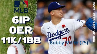 Bobby Miller March 29, 2024 | MLB highlights