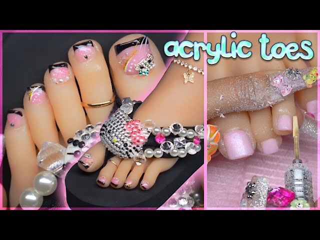 Amazon.com: QINGGE Press on Toenails Pink Square Fake Toenails with Flowers  Rhinestones Design French Fake Nails Acrylic Toe Nails for Women Glossy Toe  Nail Tips Glue on ToeNails 24pcs : Beauty &