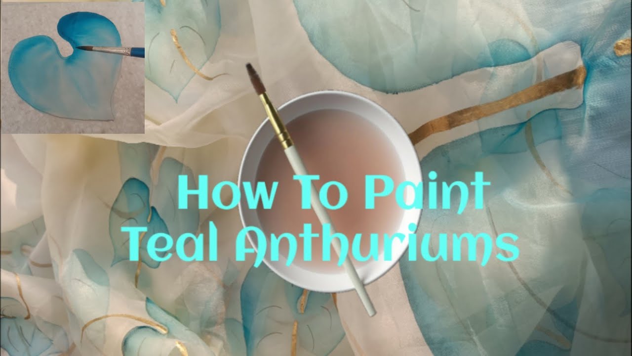 🩵HOW TO PAINT ANTHURIUMS | ORGANZA SAREE | TUTORIAL 🎨🖌️