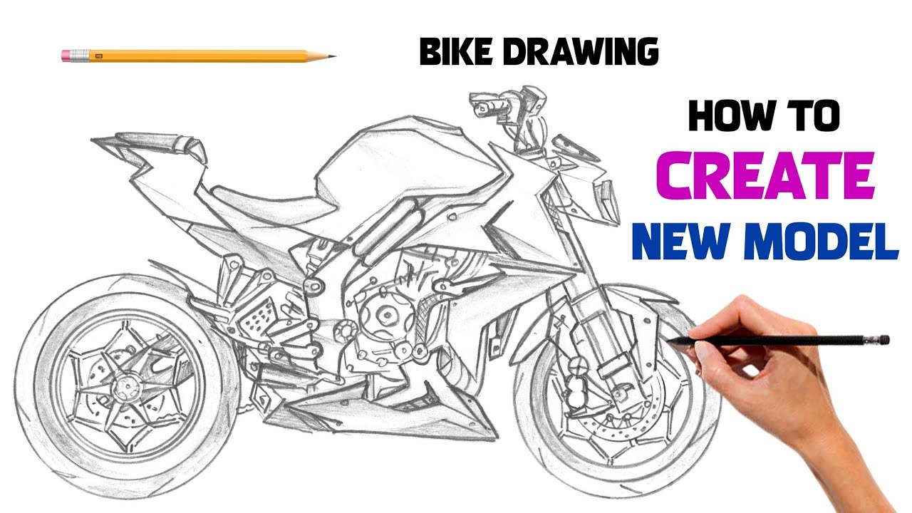Bike Drawing // Create Motorcycle Design 