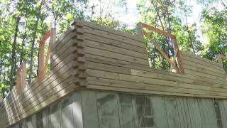 Oak Log Wall Construction