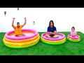How to swim in 3 the toddler pool and play with fun water toys