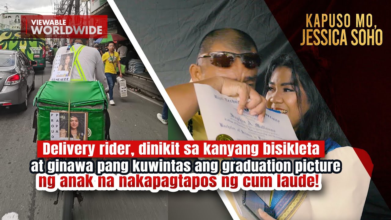 Delivery rider, ifinlex ang picture ng anak na nakapagtapos ng cum laude! | Kapuso Mo, Jessica Soho