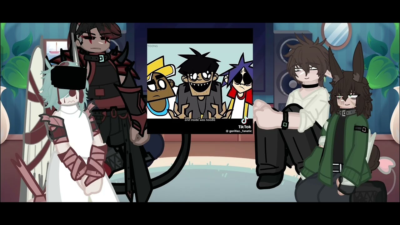 My Oc react to their future as Gorillaz! | X2 | Idk why I did this #gorillaz #gacha #oc 