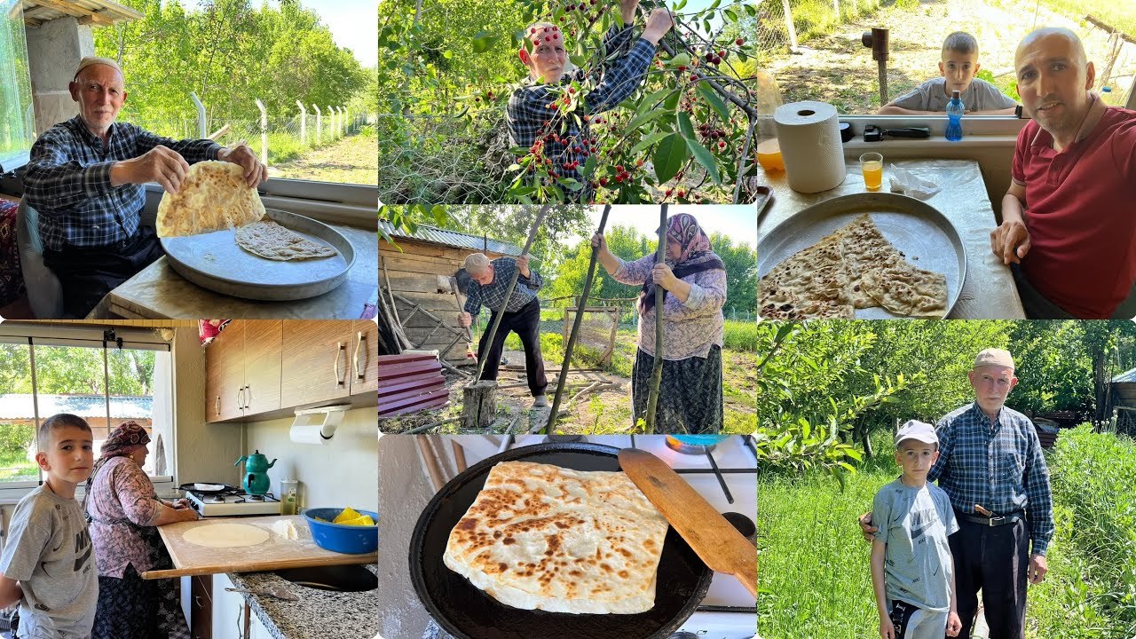 Bahçede etli ekmek vişne topladık dolu dolu bir gün