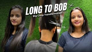 She Went Short! Long to Bob with Clean Nape Finish | Pineapple Unisex Salon