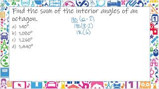 Famous Polygons and Angles Find the sum of the interior angles of an octagon Net Worth