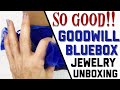 DESIGNER + STERLING SILVER Goodwill Blue Box Jewelry Unboxing | Jewelry Jar Haul to Resell Ebay 2020