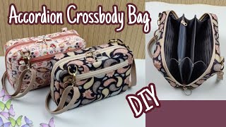 : DIY Cara Membuat Tas/Accordion Crossbody Bag Tutorial & Pattern