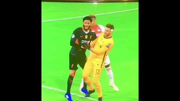 Joe Gomez Reaction To Adrian Tackling The Ball Away From Him 