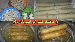 With 1 Stuffing Make 3 Types Of Spring Rolls | Cream Roll | Mayo Roll | Cheese Roll