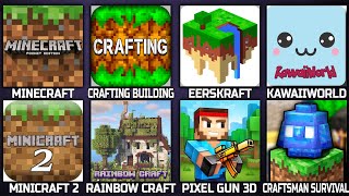 Minecraft, Crafting and Building, Eerskraft, KawaiiWorld, MiniCraft 2, MultiCraft Rainbow, Pixel Gun