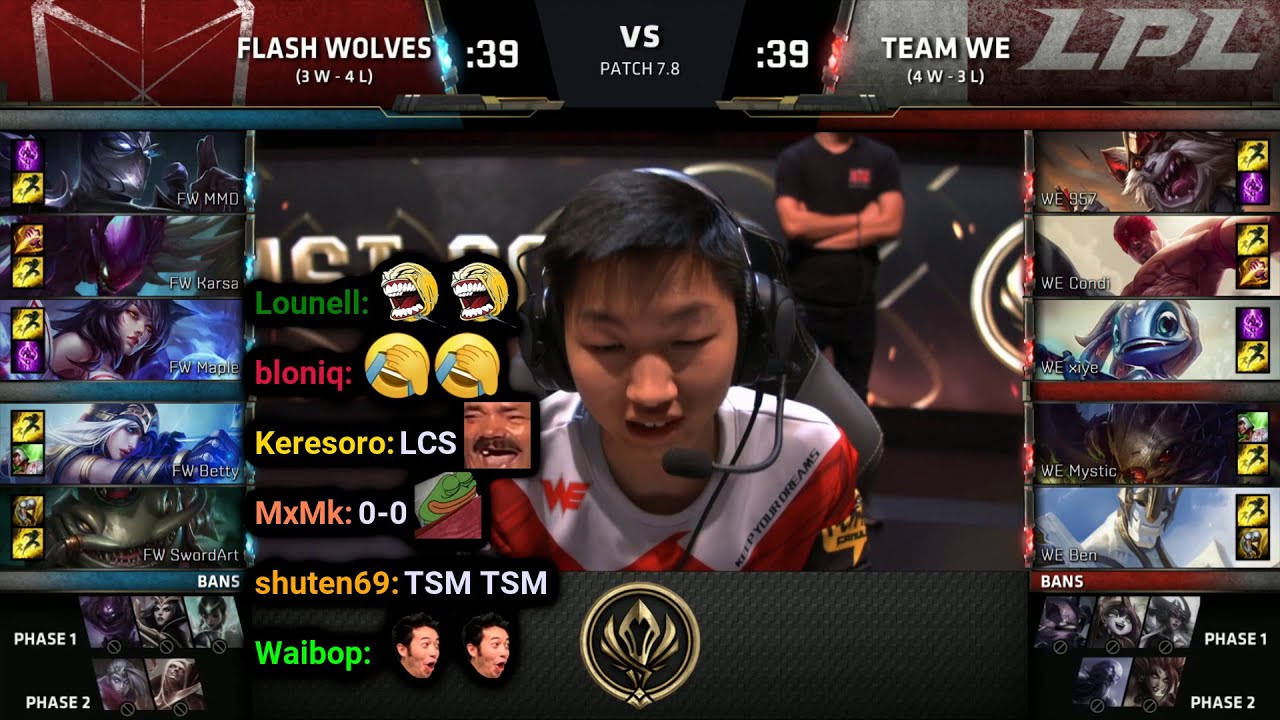 FW vs WE | 2017 MSI Group Stage Day 4 | Twitch VOD with Chat