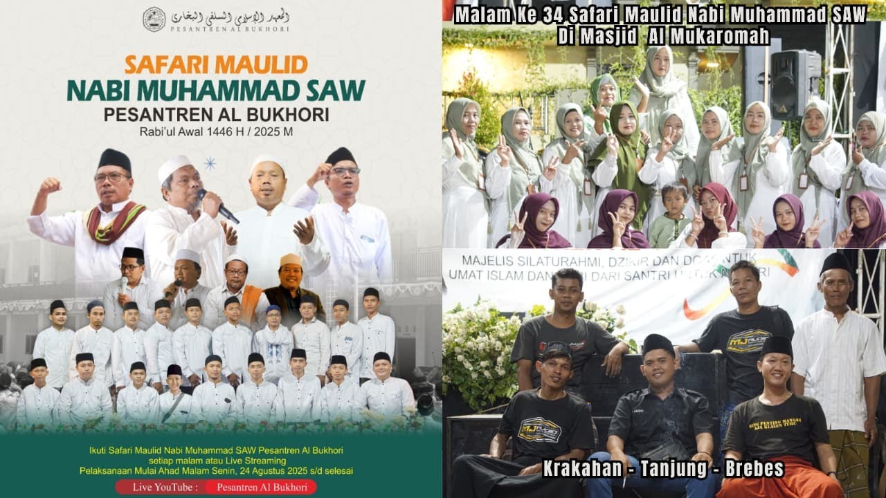 🔴Live Malam Ke 34 Safari Maulid Nabi Muhammad SAW | Di Masjid Al Mukaromah Dukuh Krakahan Tanjung.