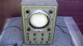 1948 Sylvania 132 Oscilloscope Restoration Electronic war video request frying capacitors