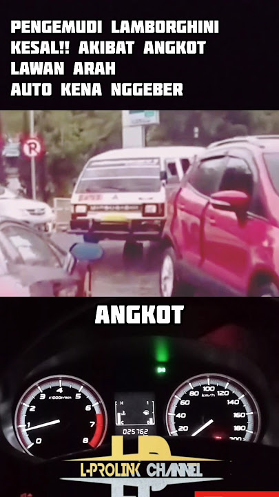 Pengemudi Lamborghini Kesal!! Lihat angkot paksa lawan arah