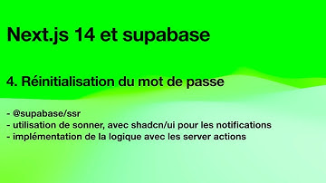 Next.js 14 et supabase : 4. Réinitialisation du mot de passe