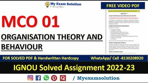 IGNOU MCO 01 SOLVED ASSIGNMENT 2022-23 in English Medium  | IGNOU MCOM Solved Assignment 2022-23
