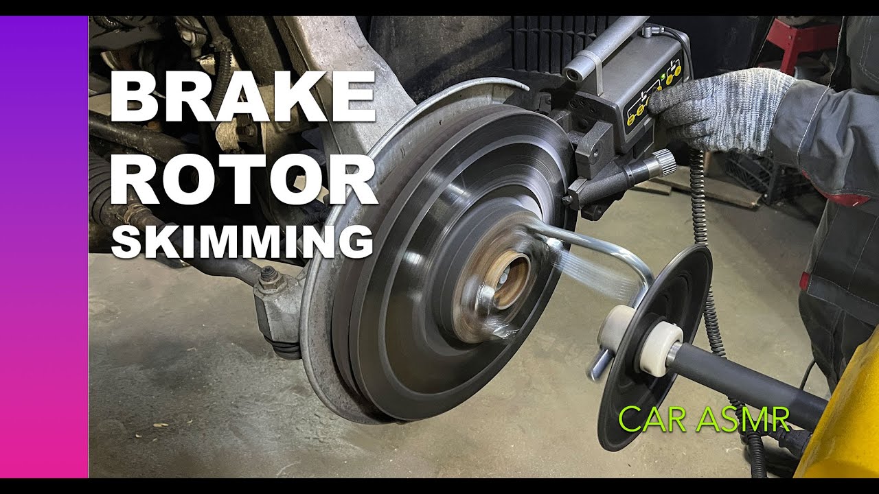 Brake rotor disc skimming cut Car ASMR volvoxc90 YouTube