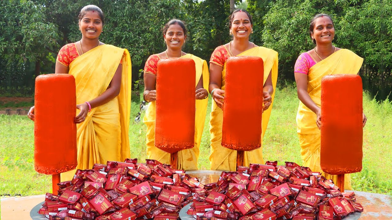 100 KG WORLD BIGGEST KULFI ICE | We Made Biggest Biscuit KULFI ICE | It is 100%Real | VILLAGE BABYS