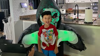 Unboxing 7ft LED Ground Breaker Reaper from At Home #inflatables #halloween2023