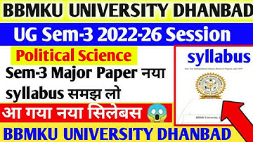 BBMKU UG Sem-3 2022-26  Political science Syllabus / UG Sem-3 Major Paper political science syllabus