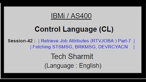 Retrieve Job Attributes (RTVJOBA) Part-7 | rtvjoba command in cl program  |  STSMSG | BRKMSG |