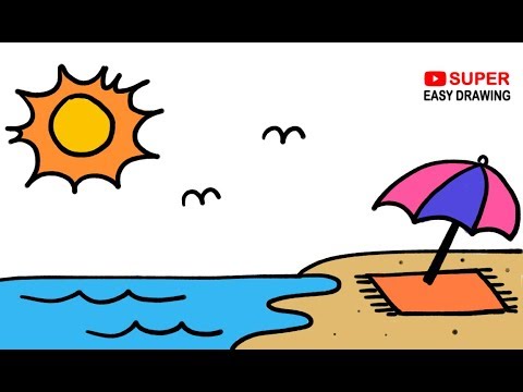 this drawing teaches you how to draw scenery and how to color it in simple  steps. thanks f… | Art drawings for kids, Scenery drawing for kids, Summer  season drawing