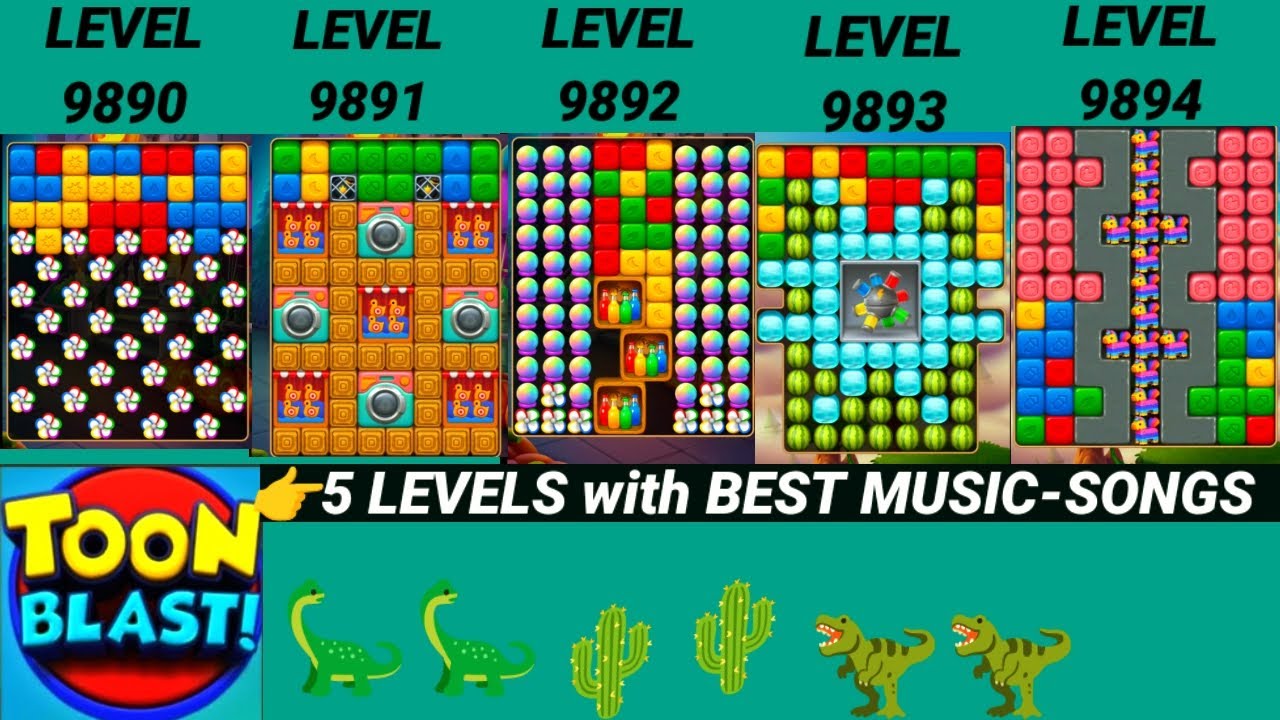 Toon Blast: Levels 9890 - 9894! (5 Levels: SOUNDTRACK)