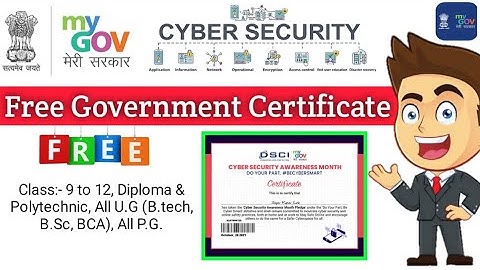 Cyber Security Certificate || Cyber Security Government Certificate @SkillsPackage