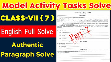 Class 7 English Model Activity Task Part 2 Full Solve | Class VII  Model Activity Task 2021 | #wbbse