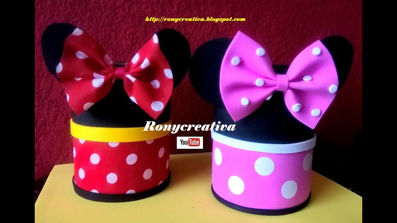 Dulceros - porta lápiz de Minnie \u0026 Mickey Mouse hechos con goma eva o foamy  | Manualidades, image size:1280x720