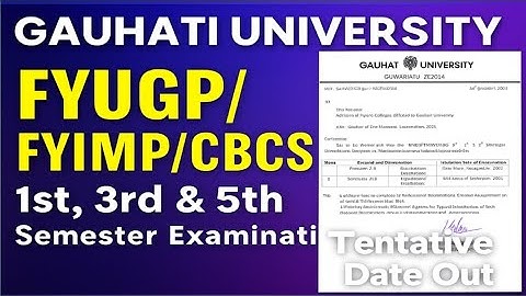 📢 GU Exam 2025 | FYUGP/FYIMP/CBCS 1st, 3rd & 5th Semester Tentative Date Out 🗓️ | GU Latest Notice