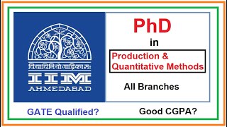 How to choose the Research Area in PhD in IIM Ahmedabad | FPM | Production & Quantitative Methods