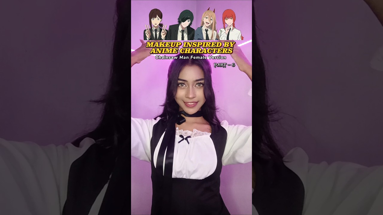 Makeup Inspired by Anime Characters (part-6) 🤭 #makeupinspiration #chainsawman #animecharacter