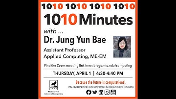 1010 with Jung Bae, Asst. Prof., Applied Computing, ME-EM