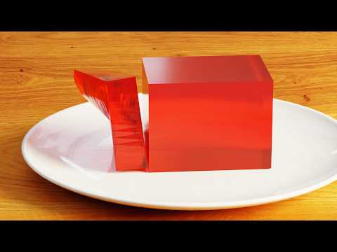 Satisfying JELLY Cube SLICING | Relaxing SOFTBODY Simulation in Blender