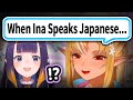 Flare Can&#39;t Handle Ina&#39;s Cute Japanese And Surprised Her On-Stream...【Hololive】