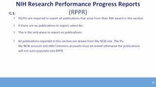 NIHMS & My Bibliography for NIH Progress Reports