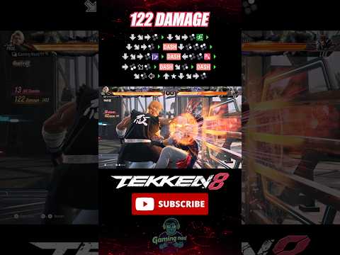 Paul Phoenix 122 DAMAGE Combo Tekken 8 Season 2 #tekken8 #shorts #youtubeshorts