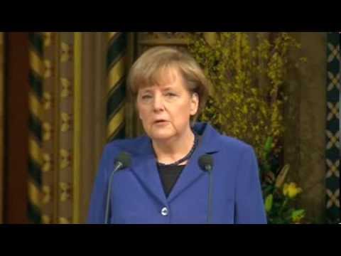 Angela Merkel Speaking English to British Parliament