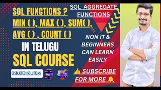 MIN(), MAX(), SUM(), AVG(), COUNT() IN SQL | SQL COURSE IN TELUGU FOR BEGINNERS -- Part 10