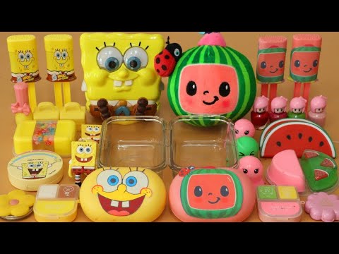 Mixing”Sponge <strong>VS</strong> <strong>Coco</strong> melon” Makeup,parts,glitter Into Slime!Satisfying Slime Video!★ASMR★