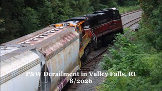 Providence & Worcester Train Derailment aftermath - Valley Falls, RI - 8/2026