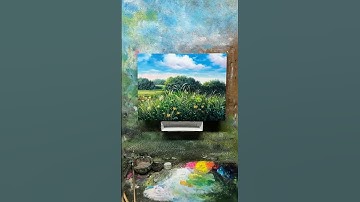 Completed: A Refreshing and Beautiful Landscape Oil Painting. #drawing #oilpainting #painting