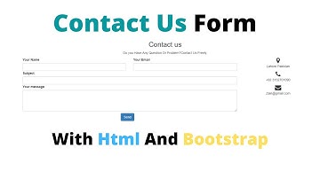 Contact Us Form With Html and Bootstrap || By zainXpert