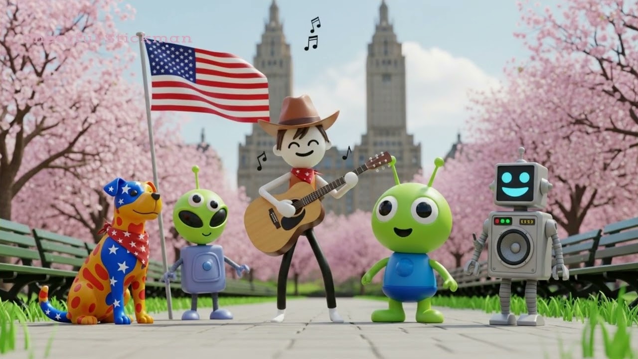 STICKMAN COWBOY | SCREEN SAVER | TV DEMO | MONITOR DEMO | COLOR TEST | EPI 9 | CHEERFUL STICKMAN