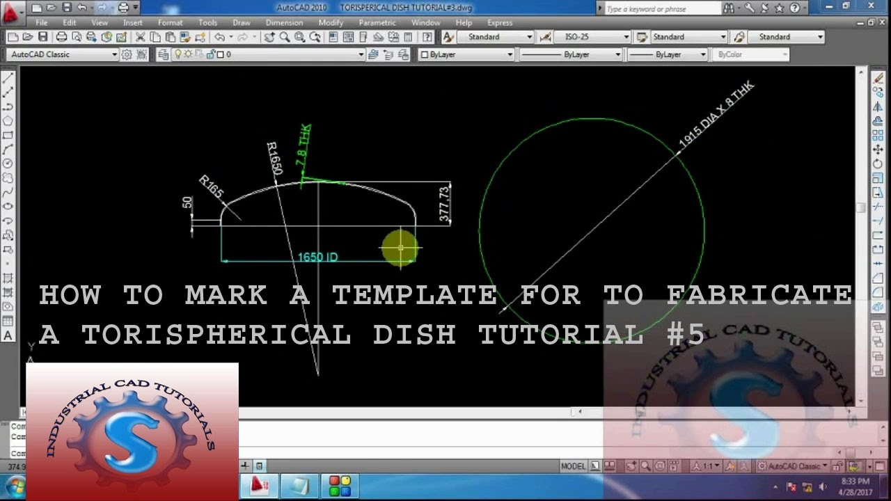 HOW TO MARK A TEMPLATE FOR TO FABRICATE A REQUIRED TORISPHERICAL DISH TUTORIAL#5