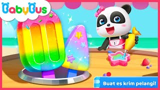 MIUMIU MEMBUAT ES KRIM PELANGI | GAME BABYBUS | BABYBUS INDONESIA | KIKI PANDA DAN MIUMIU screenshot 4
