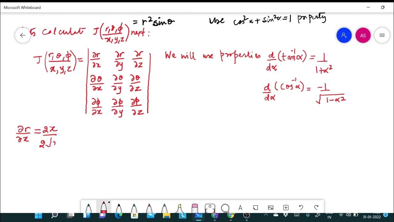 Jacobian of spherical and inverse spherical coordinate system YouTube